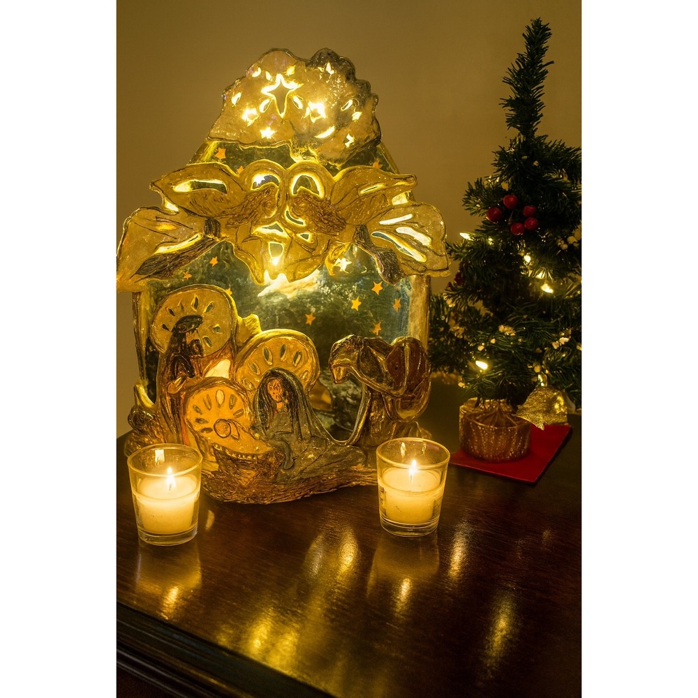 Heather‎ Goldminc Royal Goldminc Collection Nativity Tealight Candle 18" Signed